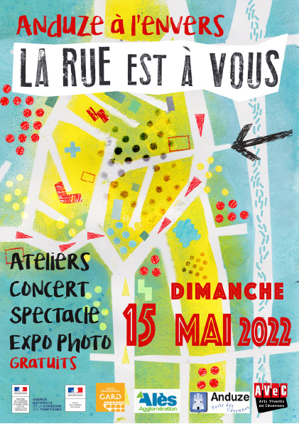 Festival Anduze à l'Envers "La rue est à vous" - 15 mai 2022 - Flyer recto