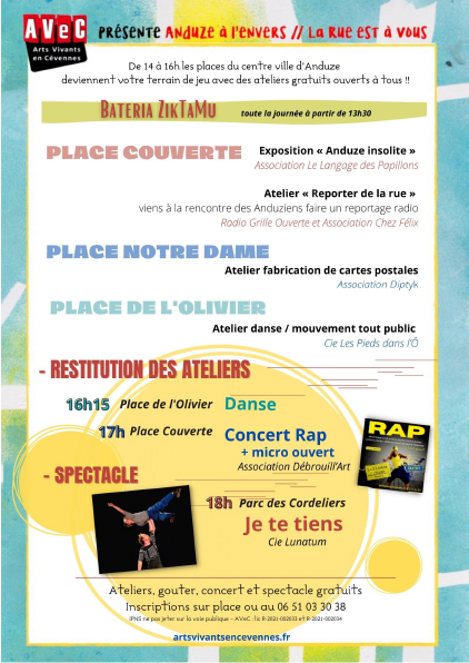 Festival Anduze à l'Envers "La rue est à vous" - 15 mai 2022 - Flyer verso