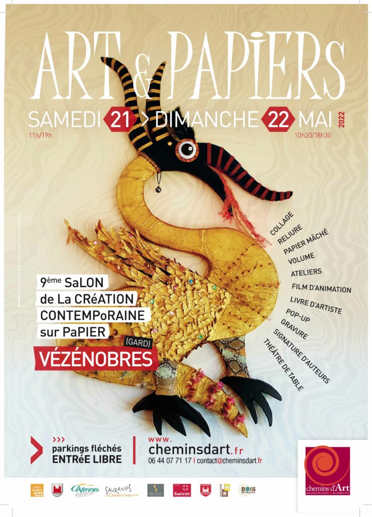 Affiche 9e Salon de la création contemporaine sur papier de Vézénobres