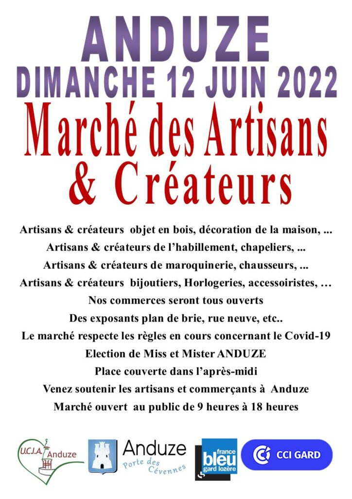 affiche Marché des Artisans et Créateurs 12 juin 2022