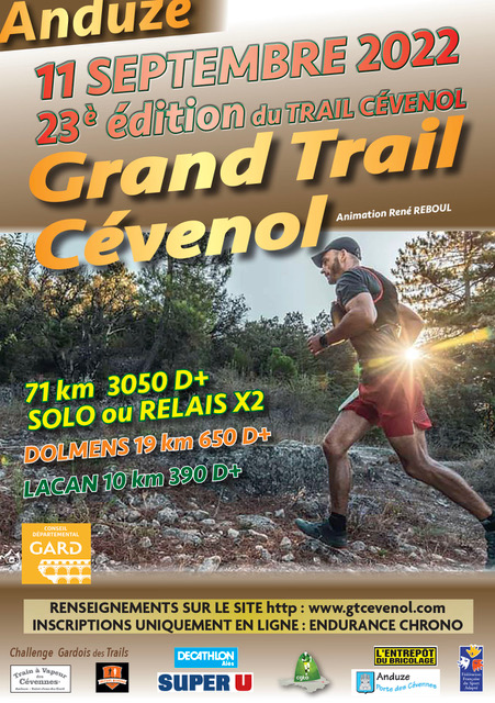 affiche 23e édition du Trail Cévenol - 11 septembre 2022
