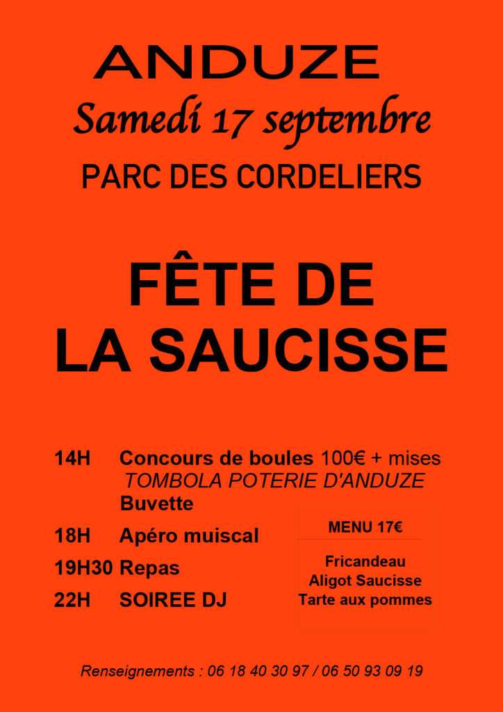affiche Fête de la Saucisse - 17 septembre 2022