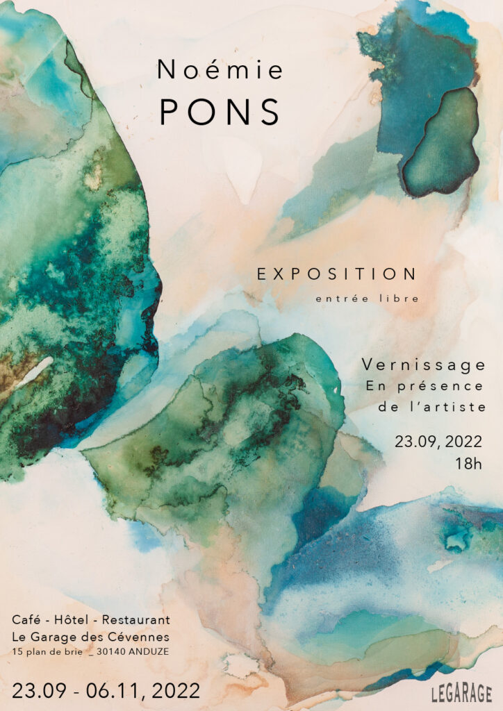 Expo Noémie Pons - Garage des Cévennes - du 23/09/22 au 06/11/2022 - affiche