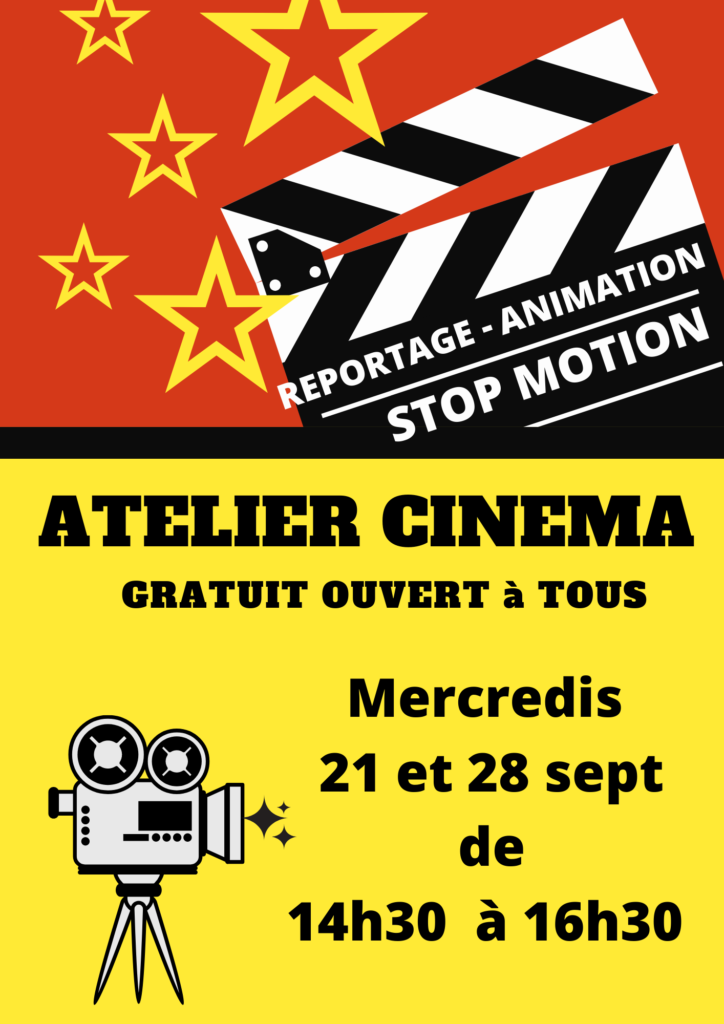 flyer ateliers cinéma recto - Le Langage des Papillons et MeltingPhot - septembre 2022