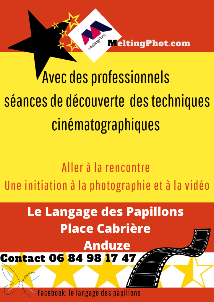 flyer ateliers cinéma verso - Le Langage des Papillons et MeltingPhot - septembre 2022