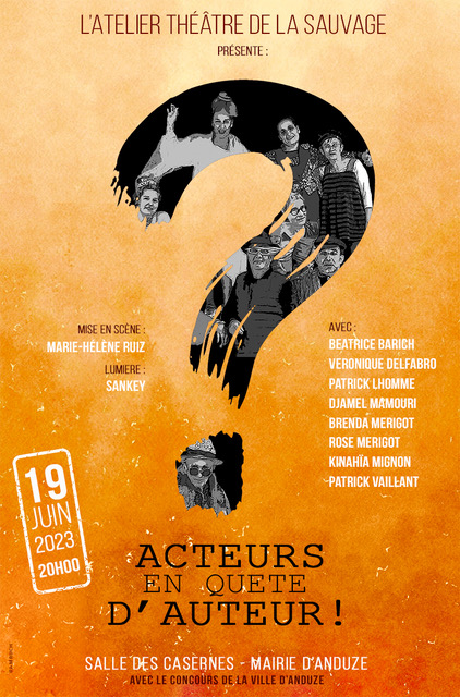 affiche Acteurs en quête d'auteur - atelier Théâtre de la Sauvage - 19 juin 2023