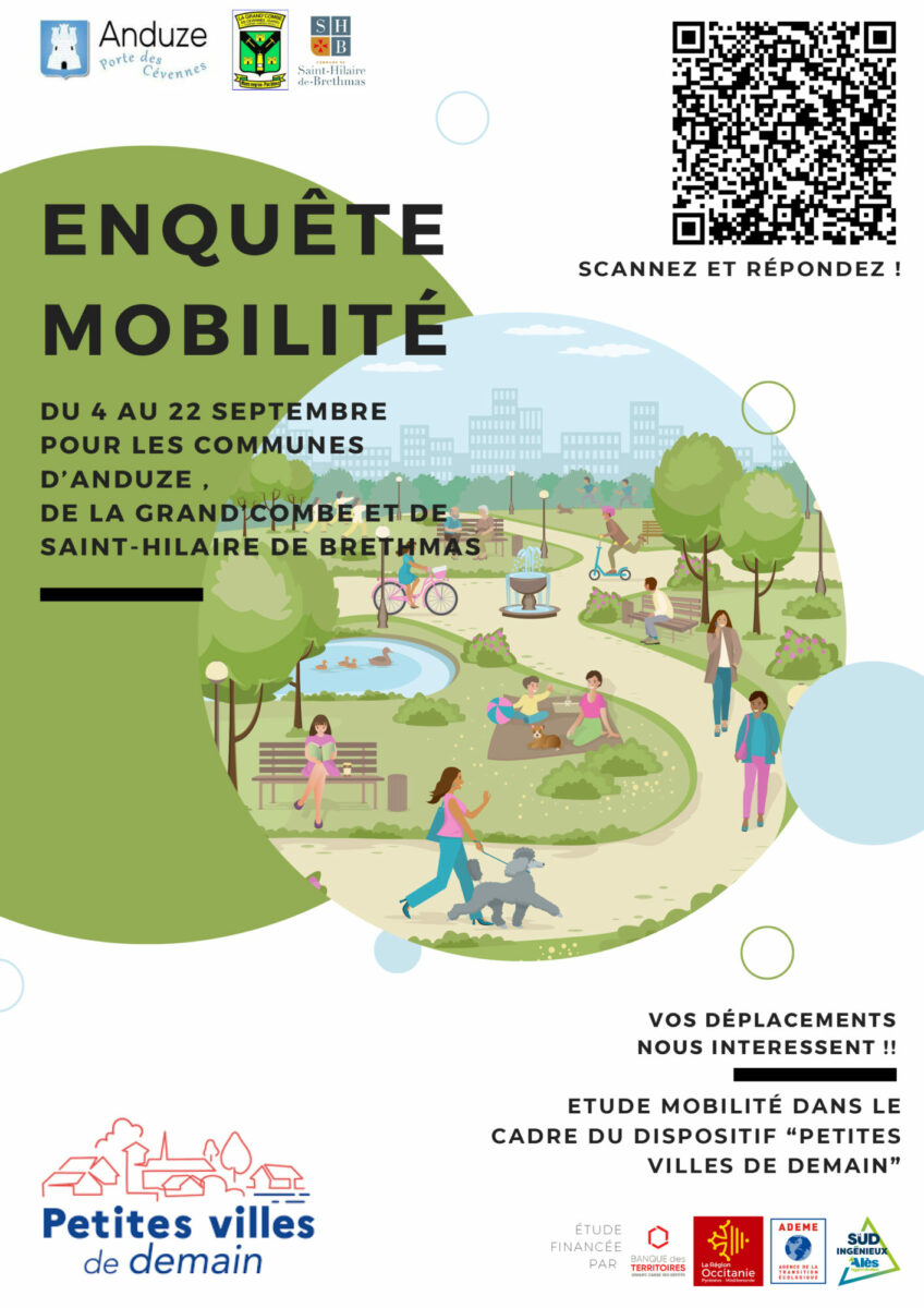 affiche enquête mobilité Petite Ville de Demain - septembre 2023