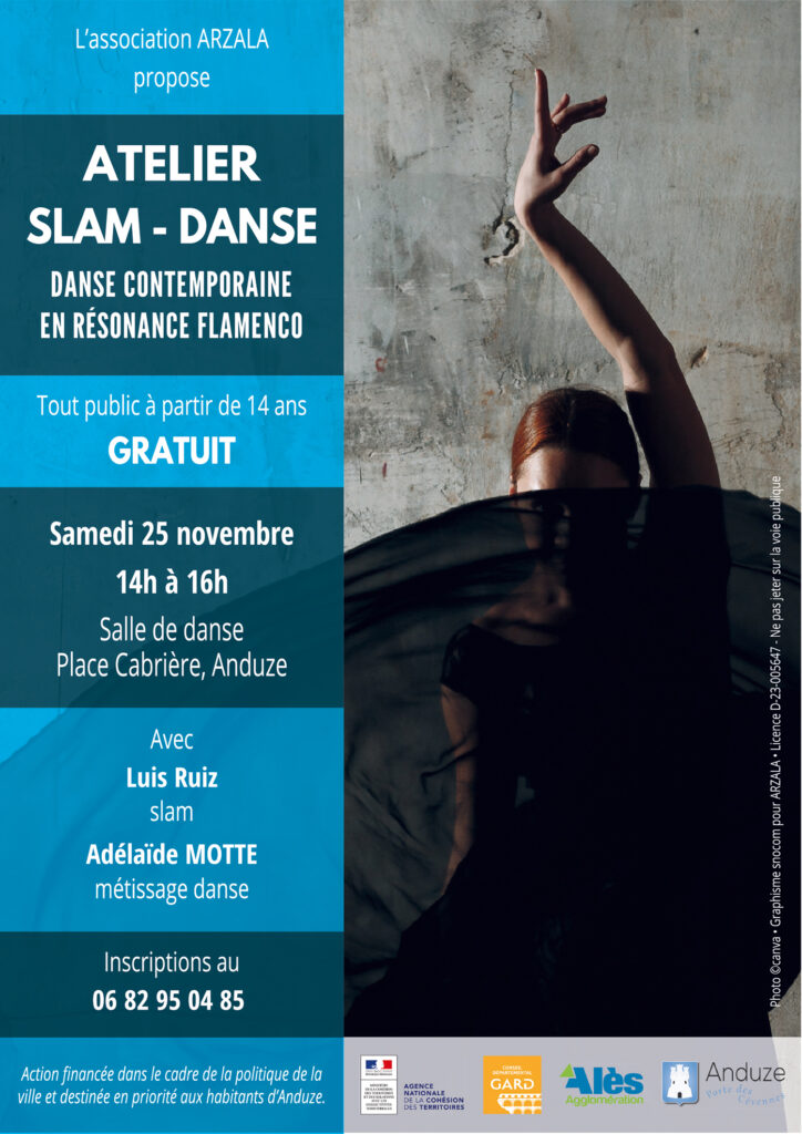 affiche atelier slam-danse - 25 novembre 2023