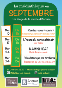 Programme de la Médiathèque en Septembre